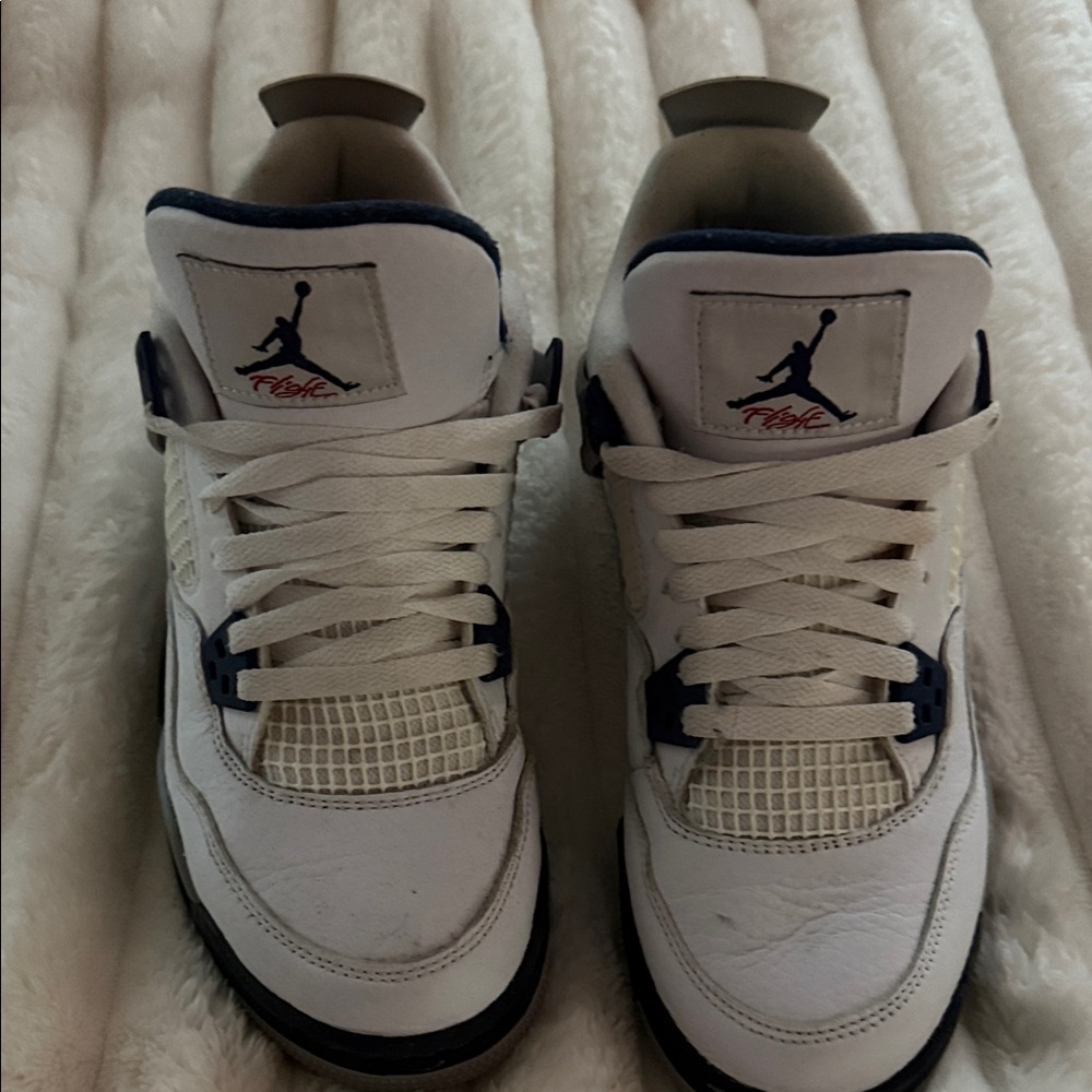 Jordan White and Navy Men's Sneakers